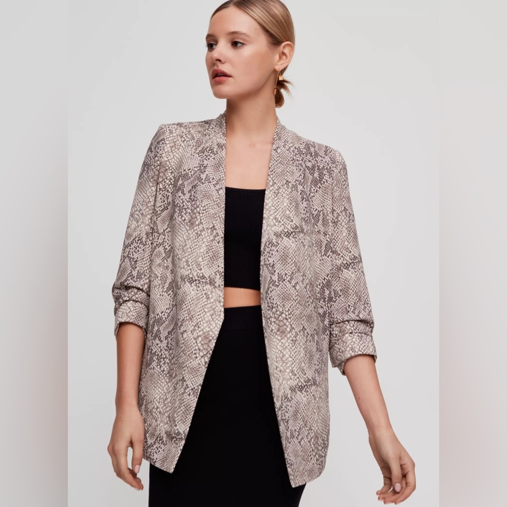 Aritzia Babaton Macauley Blazer, Snake Print, Size 0